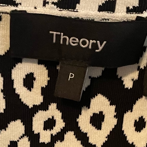 Theory Button-Up Sweater, Black and White - Picture 5 of 6
